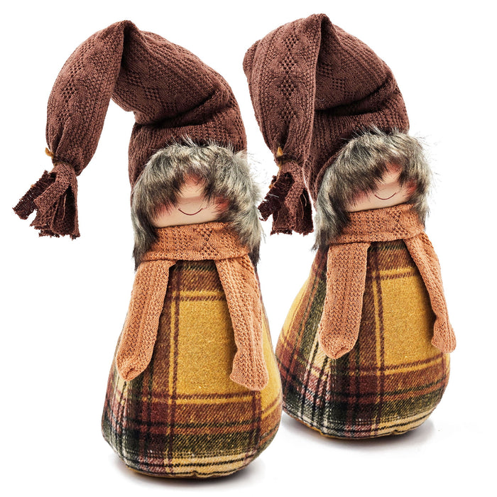 Gnomes Decorations For Fall Thanksgiving Table Decorations (Set of 2) - Brown / Yellow