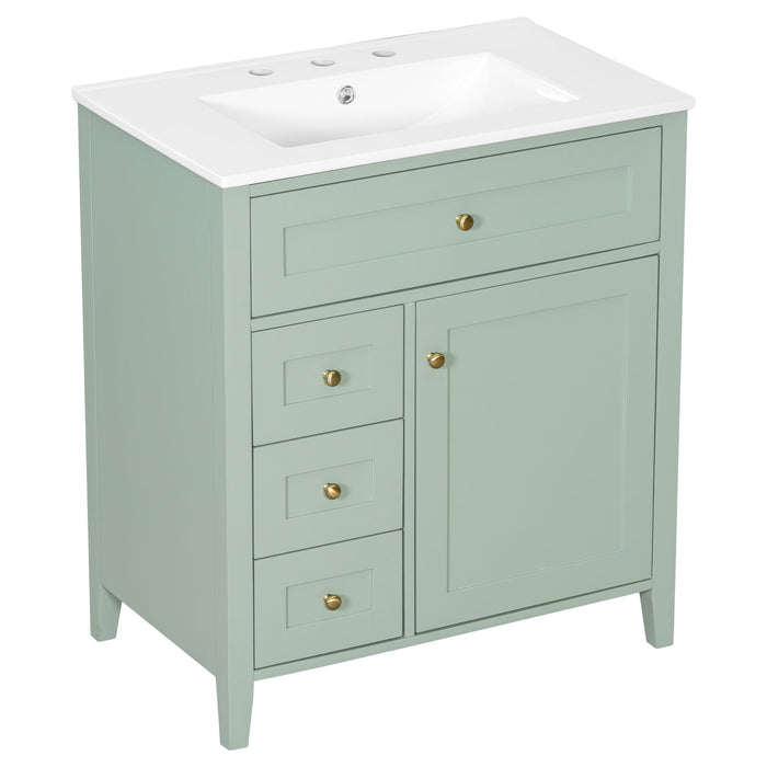 Modern Bathroom Vanity With Sink, 3 Drawers And Adjustable Shelf