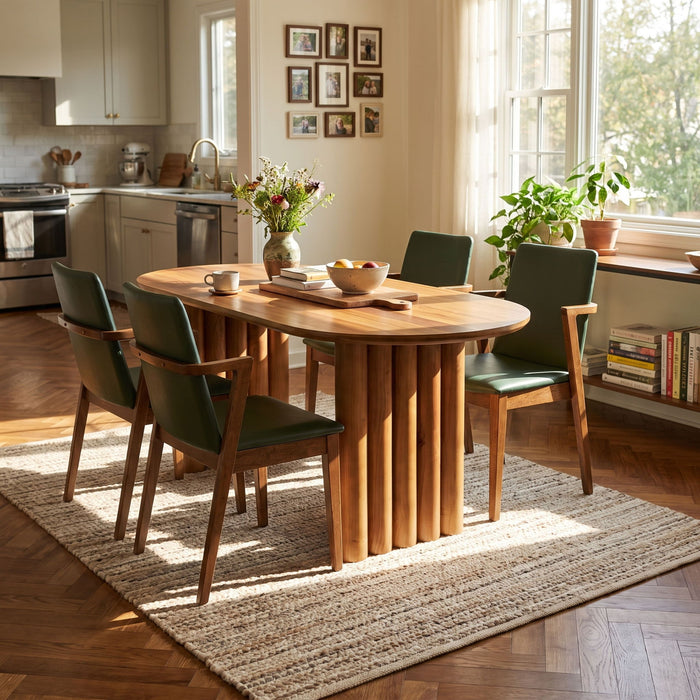 5 Piece Indoor Dining Set With Oval Table And Chairs