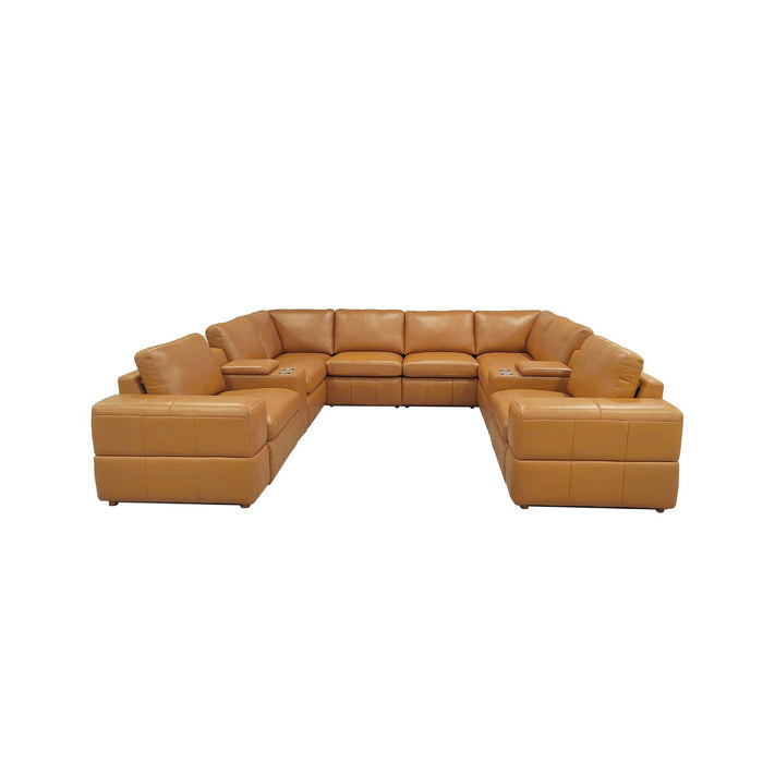 Upholstered Large Arms Sectional With Recliner Seats