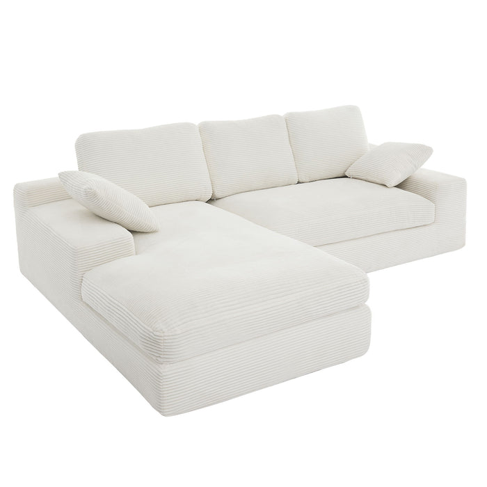 Compressed Sofa With 3 Back Cushions, 2 Throw Pillows
