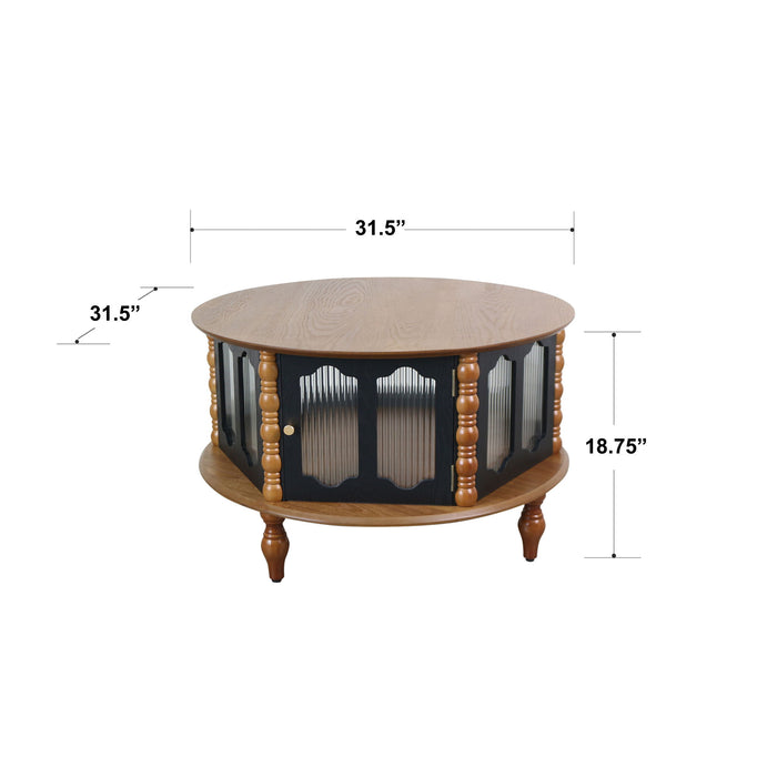 Round 3 Door Storage Coffee Table For Living Room