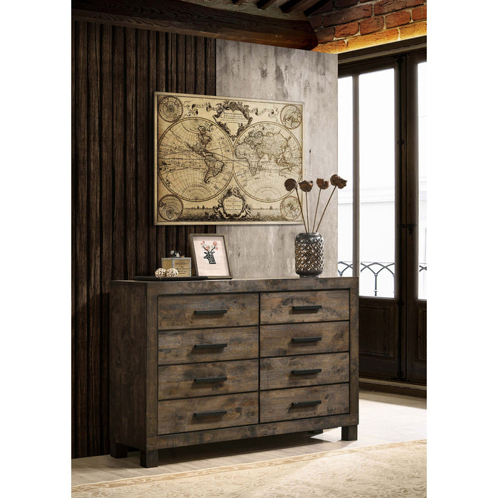 Bren - 8 Drawer Dresser With Pull Handles - Rustic