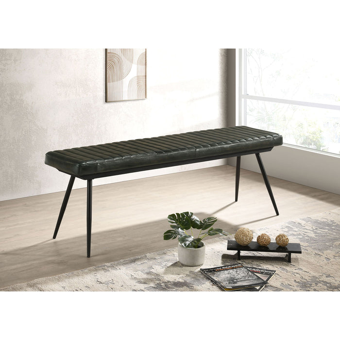 Tufted Cushion Side Bench - Black