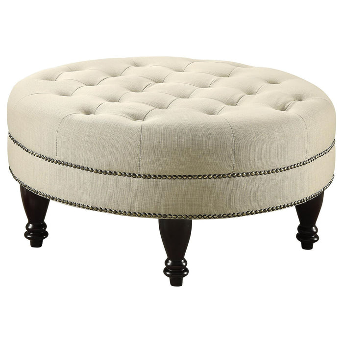 Oatmeal Cocktail Ottoman - Beige
