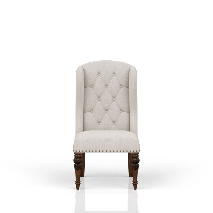 Upholstered Wing Host Chair - Light Gray