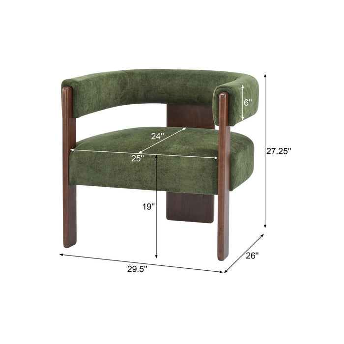 Modern Upholstered Accent Arm Chair With Barrel Back Design