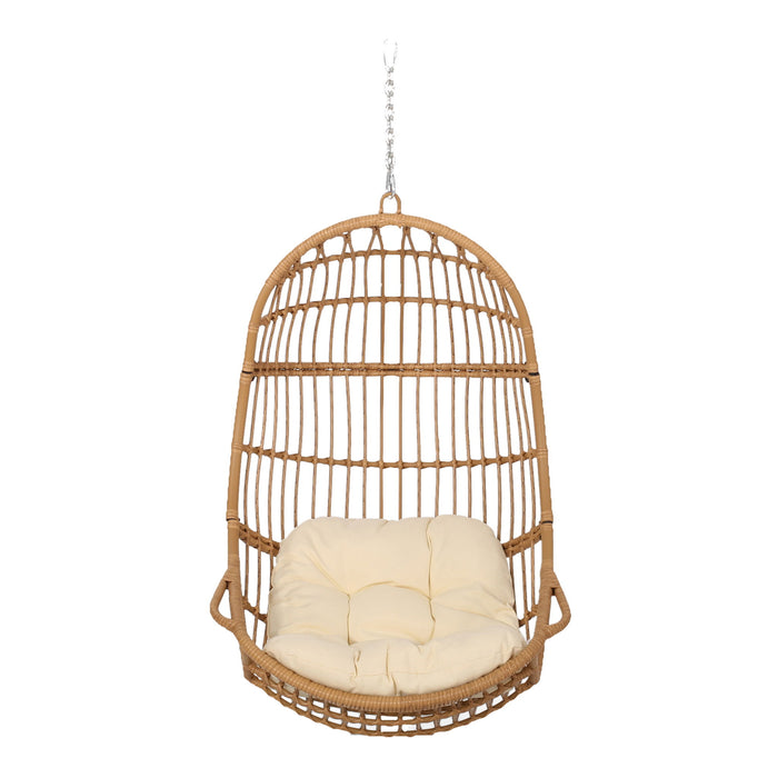 Rustic Hanging Basket Chair With Cushion