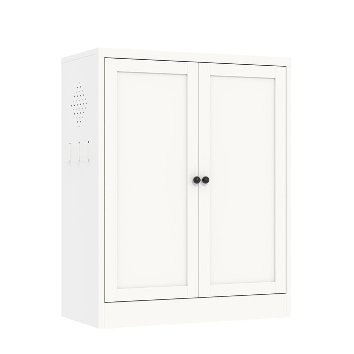 Pantry Cabinet With Adjustable Shelves Freestanding Kitchen Storage Organizer - White