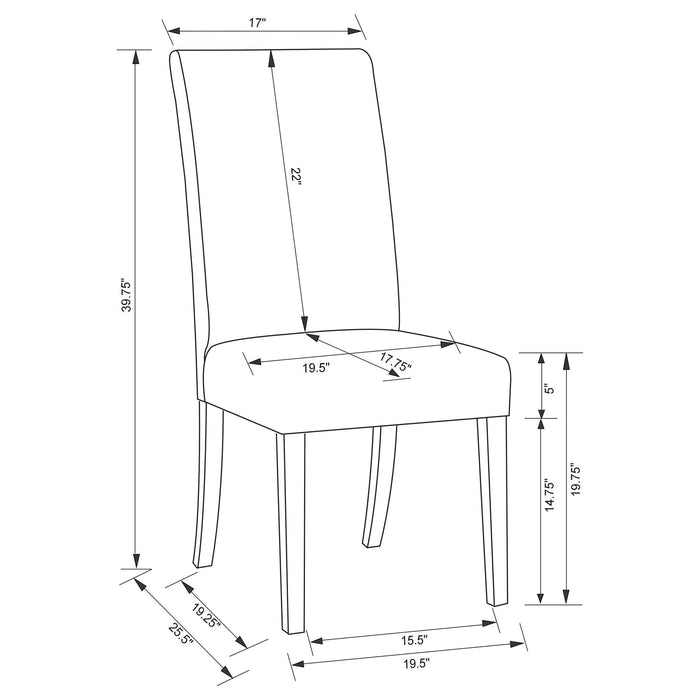 Draper - Upholstered Dining Chair (Set of 2) With Vertical Stripes - Beige