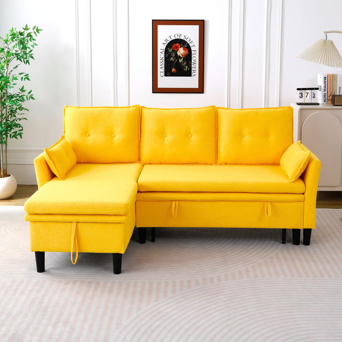 L-Shaped Reversible Chaise Sectional Sofa With Storage