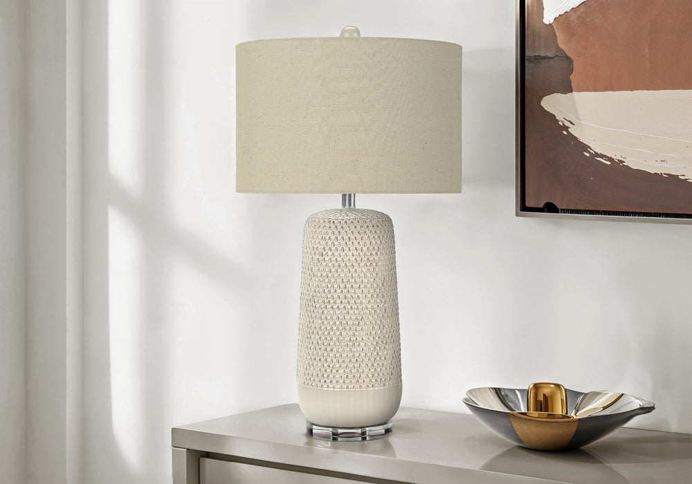 Contemporary Lighting, Table Lamp, Ceramic, Resin - Cream