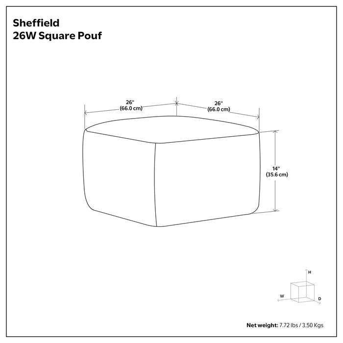 Sheffield - Handcrafted Square Pouf