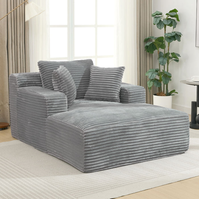 Modern Full Compressed Chaise Lounge Sofa Bed With Removable Pillows