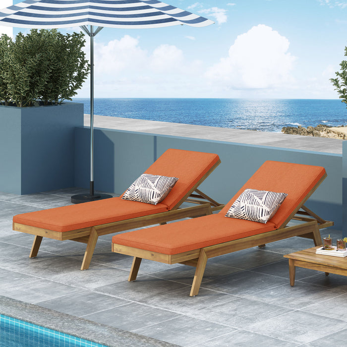 Nebulon - Outdoor Adjustable Chaise Lounge With Water Resistant Cushions (Set of 2)