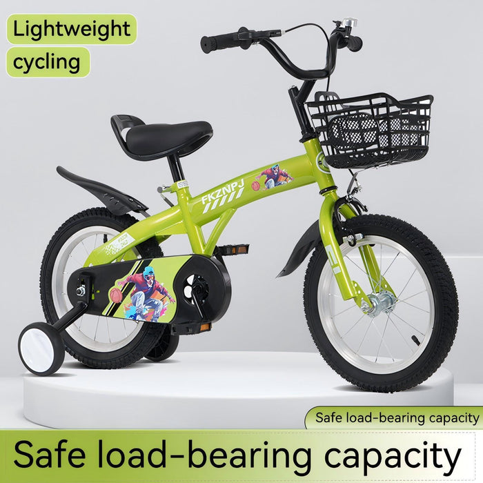 Fkznpj - 16" Sporty Kids Bike With Training Wheels And Stand Adjustable Saddle Suitable For Boys And Girls Aged 4 - 8 Years Tall Height 41 - 46" Available In A Variety Of Colors