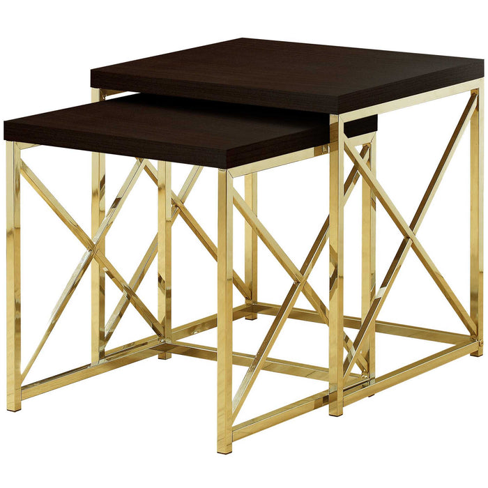 Nested Tables (Set of 2) - Gold And Brown
