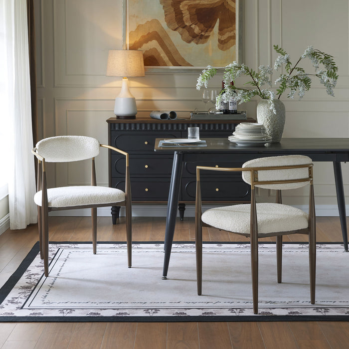 Modern Upholstered Dining Chair With Iron Frame
