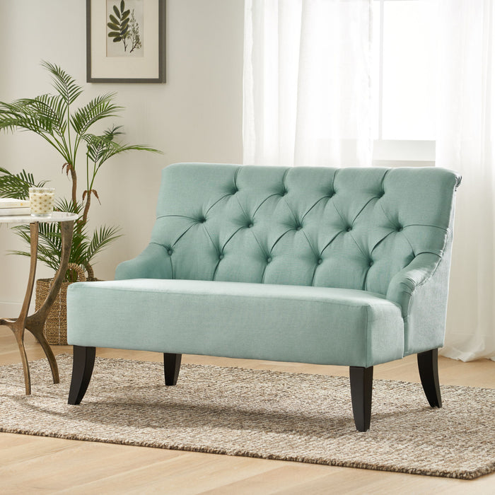 Nicole - French Style Upholstered Loveseat With Tufted Backrest