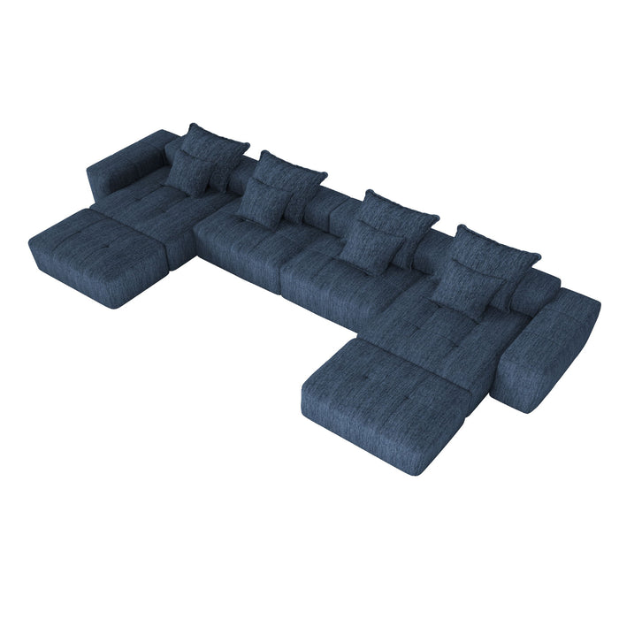 Modern Oversized Diy Combination Modular Sectional Sofa With Pillows