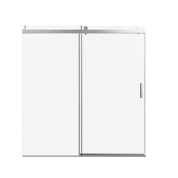 Frameless Sliding Shower Door With Soft- Close, 3 / 8" Tempered Glass