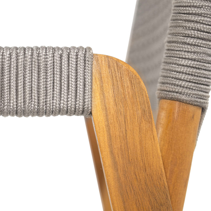 Outdoor 3 Piece Dining Set With Cushion - Gray / Teak