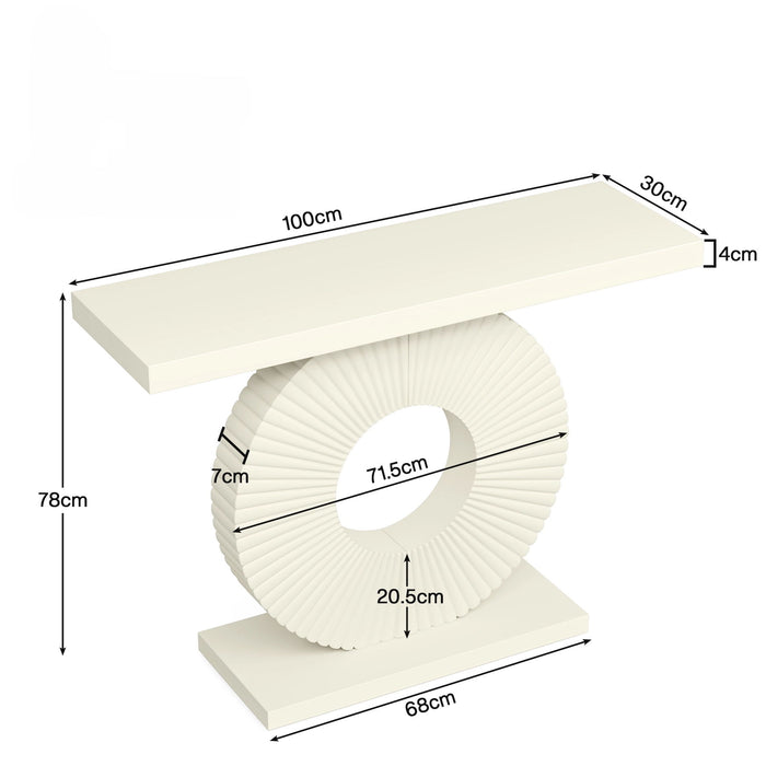 Modern Console Table With Sculptural Geometric Base