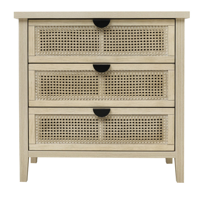 3 Drawer Cabinet, Suitable For Bedroom - Natural