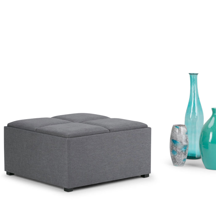 Avalon - Square Coffee Table, Storage Ottoman