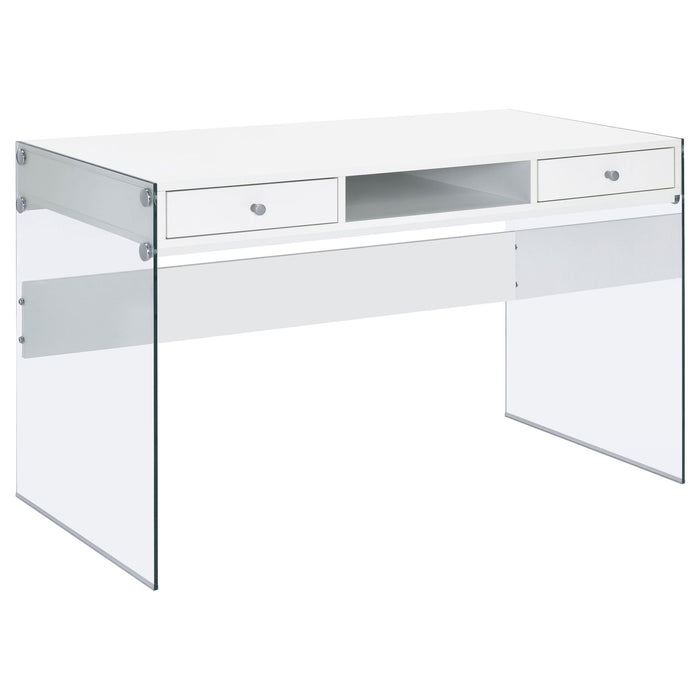 Barretta - 2 Drawer Writing Desk - Gloss White