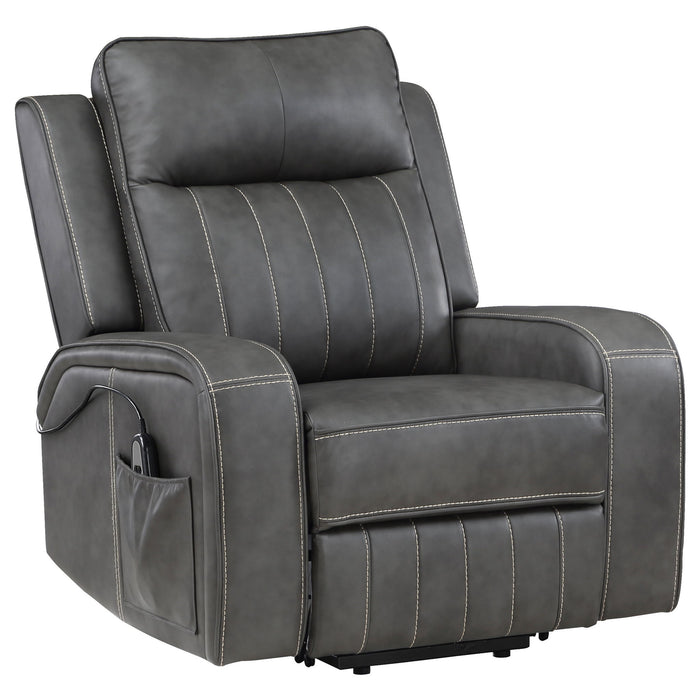 Mckinley - Upholstered Power Lift Recliner Chair With Remote Control - Gray