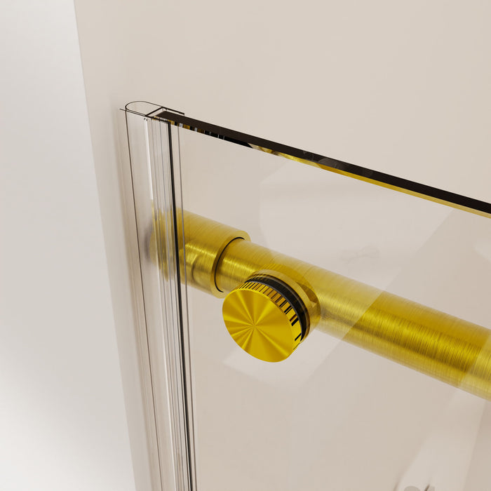 Frameless Single Sliding Soft Close Shower Doors, 5/16" Sgcc Tempered Glass