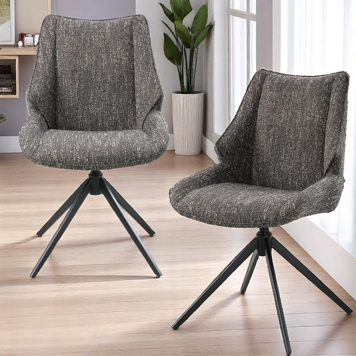 Malika - Side Chair With Swivel (Set of 2) - Brown Gray