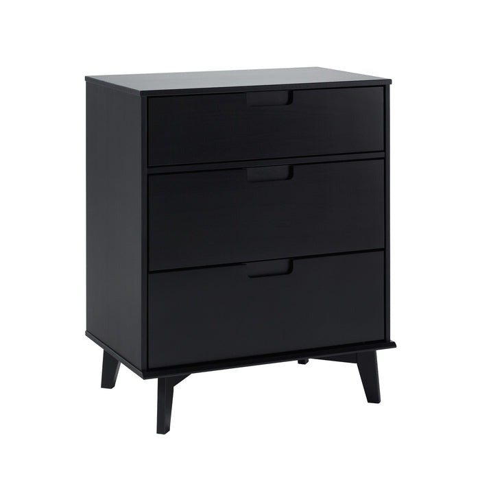 Mid Century Modern 3 Drawer Dresser - Black