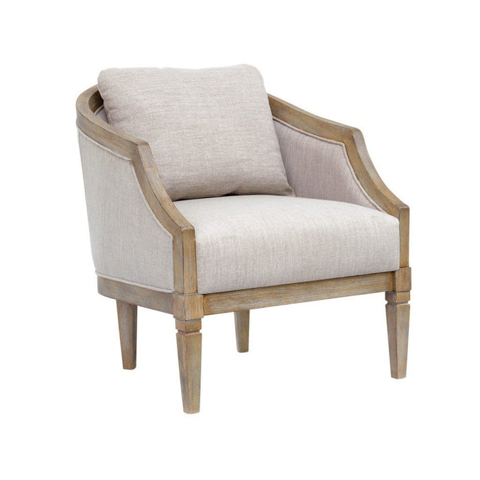 Classic Chair With Jacquard Upholstery - Beige