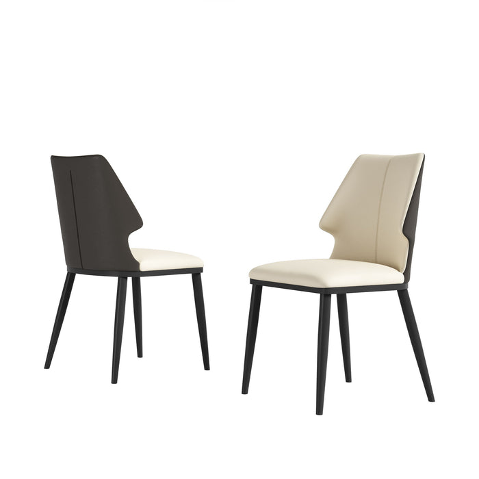Contemporary Dining Chair (Set of 2) Comfortable Material For Home Or Office - Gray / White