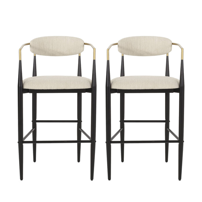 Upholstered Bar Stools With Backs For Kitchen Island (Set of 2)