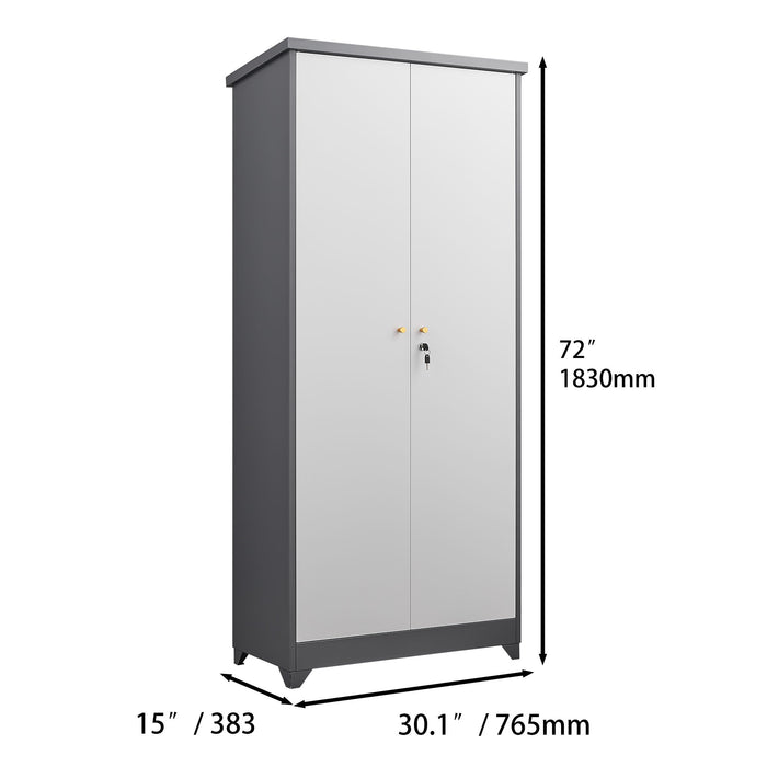 Outdoor Cabinet, Large Capacity Storage Vertical Tall Design With Shelves And Secure Lock