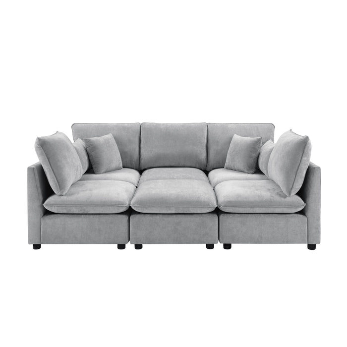 Modern Sectional Sofa U-Shaped With Movable Ottoman Storage Armrests And USB Ports