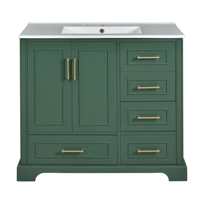 Traditional Bathroom Vanity With Soft Close Doors And Drawers