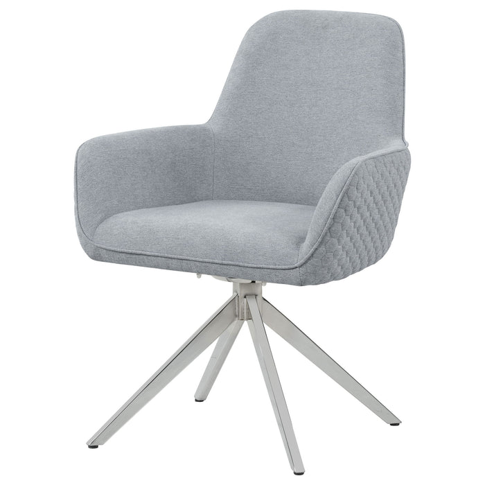 Flare - Arm Side Dining Chair With Tufting - Gray