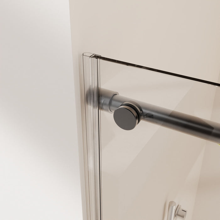 Frameless Single Sliding Soft Close Shower Doors, 5/16" Sgcc Tempered Glass