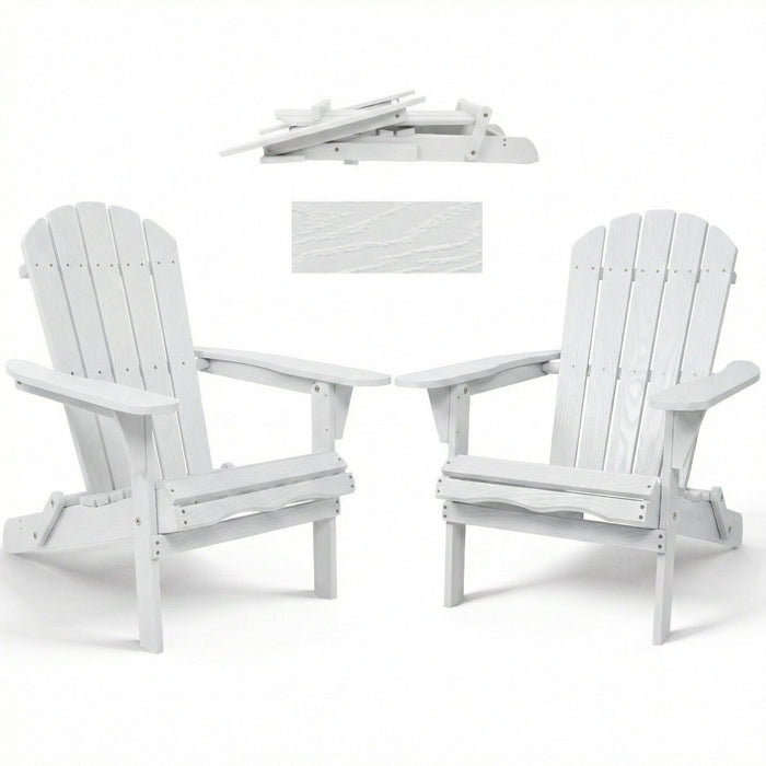 Folding Adirondack Lounge Chair With Embossed Grain Texture