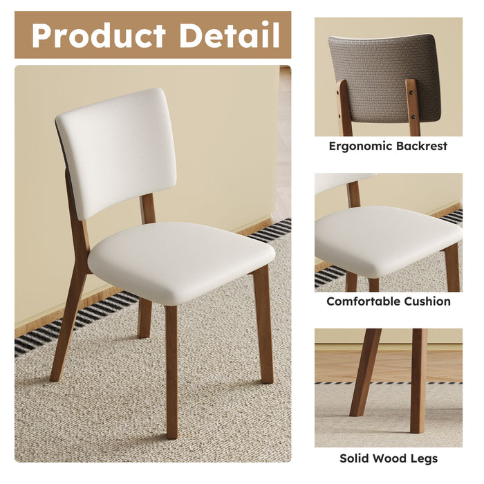 Dining Chair (Set of 2) - White / Deep Walnut