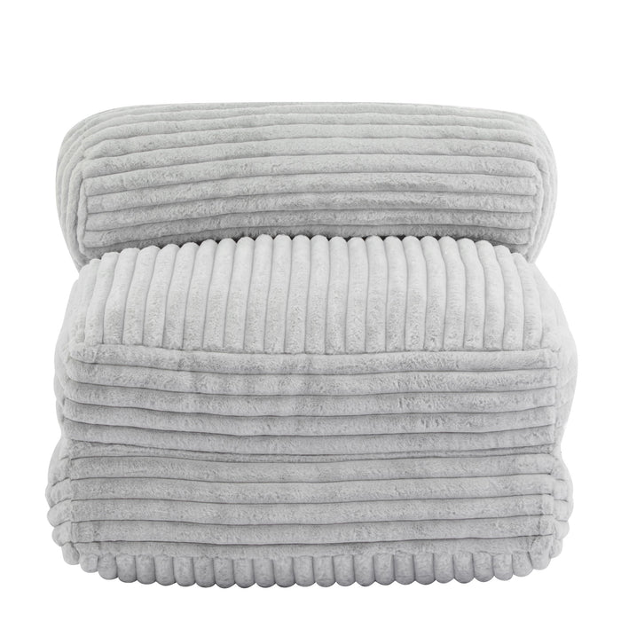 Latina - Indoor Foldbable Bean Bag Lounge Chair - Light Gray