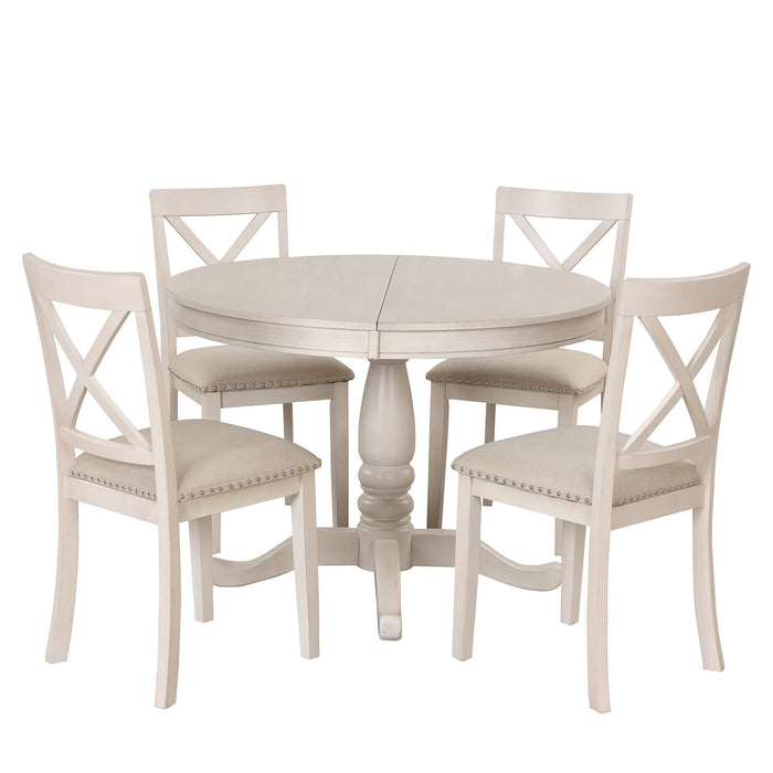 5 Piece Dining Room Set, Table And Chairs Set For 4 Persons