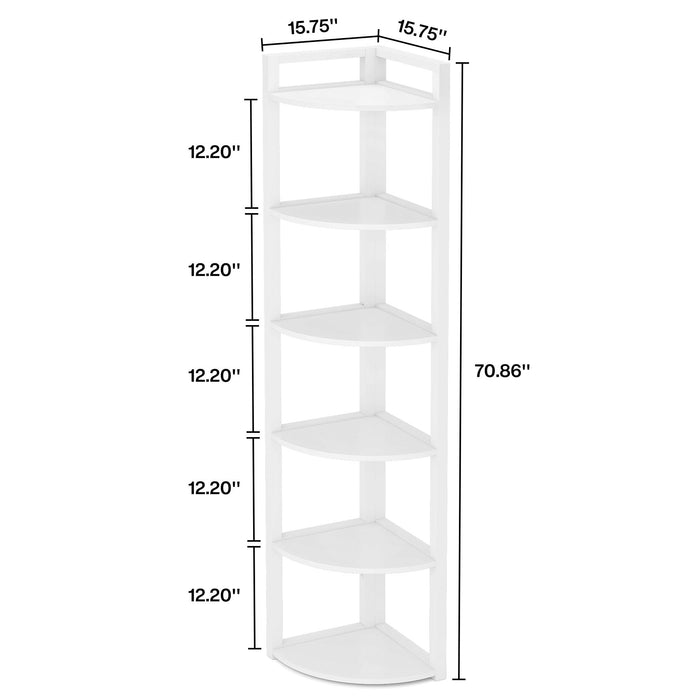 Tall 6 Tier Corner Bookshelf For Living Room