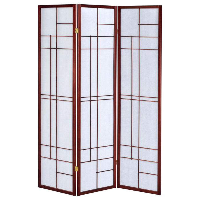 Colby - 3-Panel Folding Floor Screen - Brown / White