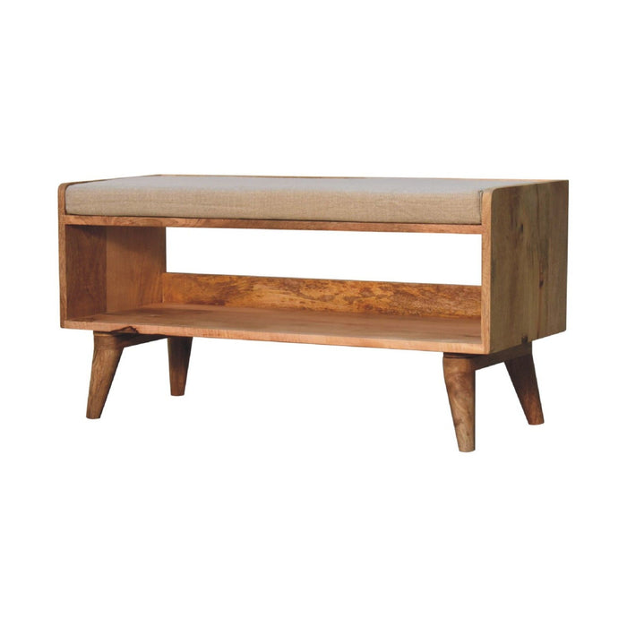 Solid Wood Bench With Upholstered Sea