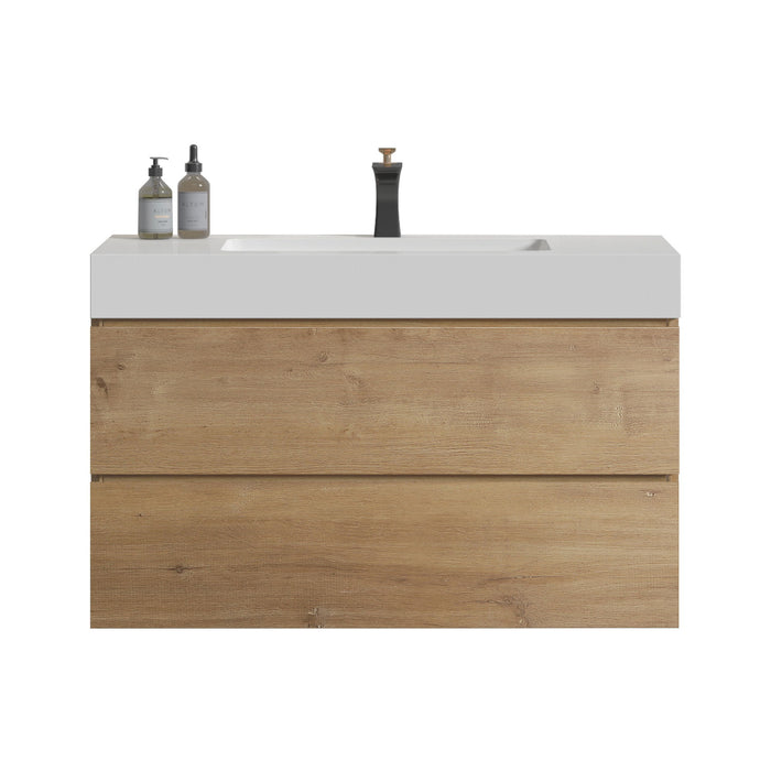 Alice - Bathroom Vanity With Sink, Large Storage Wall Mounted Floating Bathroom Vanity For Modern Bathroom